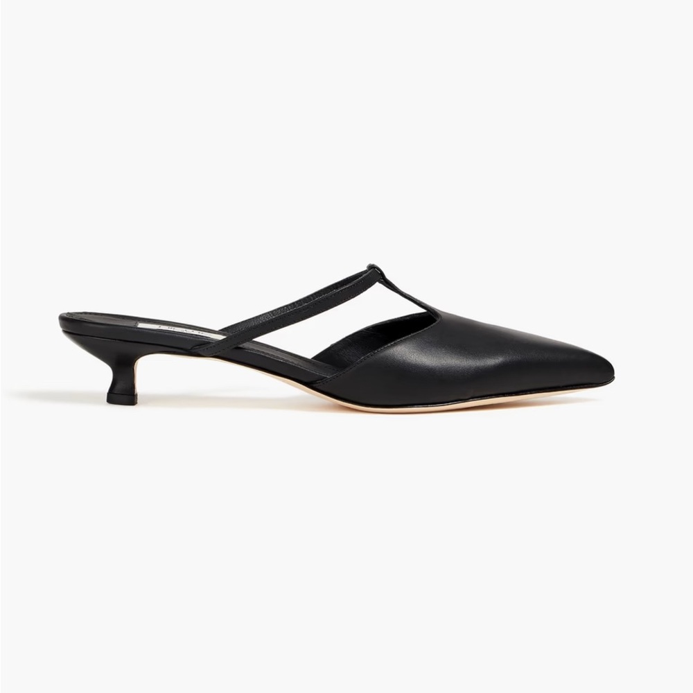 Elleme Black Leather Mules